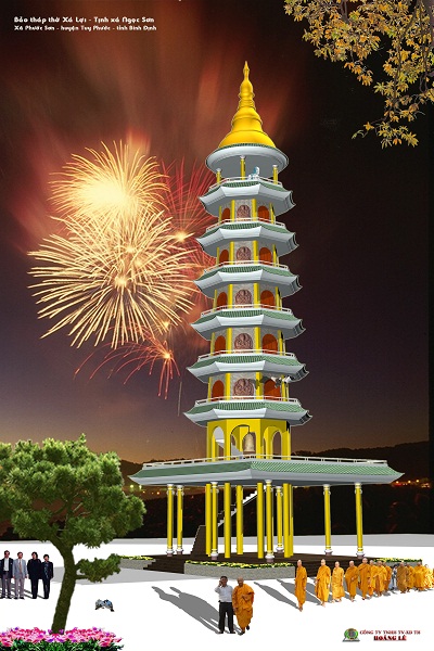 Mô hình tháp thờ xá Lợi tại Tịnh xá Ngọc Sơn